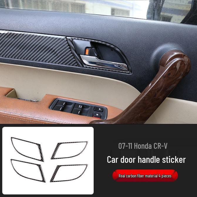 07-11 Honda CRV Carbon Fiber Interior Sticker: Steering Wheel, Center Console, Shift Panel