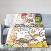 Molang Funny Cartoon Blanket  Soft Warm Funny Plush Throw Blanket For Girls Boys Bedroom Flannel Bedspread Bed Cover