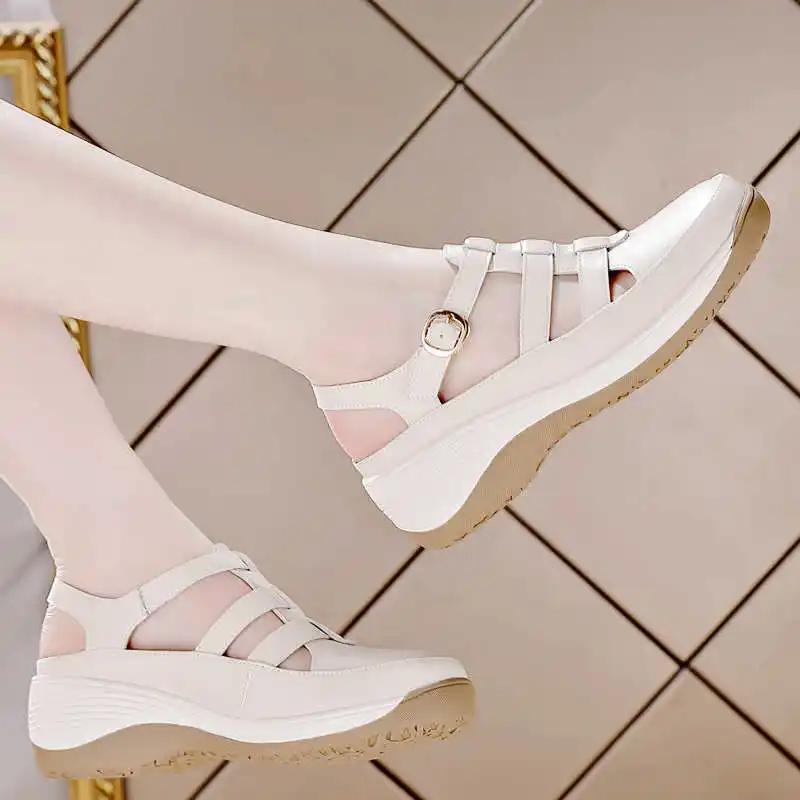 Fashion Demi-season Anti-slip Summer Slippers Shower Sneakers Shoes Sports Sandals Woman Retro Shoses Casuall Cheap Footwear