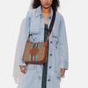 COACH crossbody bag Dempsey 27 classic presbyopic print with zipper closure, fabric and cow leather, file bag, shoulder bag, large size, women's khaki