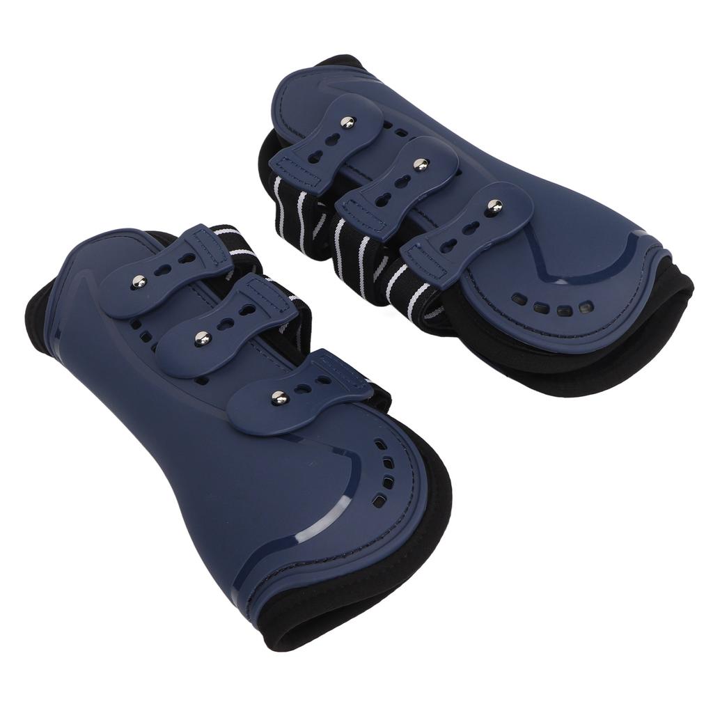 1 Pair Horse Front Leg Boots Shock Absorption Lightweight Protective Horse Leg Protector for Jumping Show Training Blue