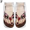 Schattige Voetprint 3D Sokken Voor Dames Kawaii Lage Enkel Femme Meisjes Katoenen Sokken Casual Grappig Creatieve Sokken Gelukkig Calcetines