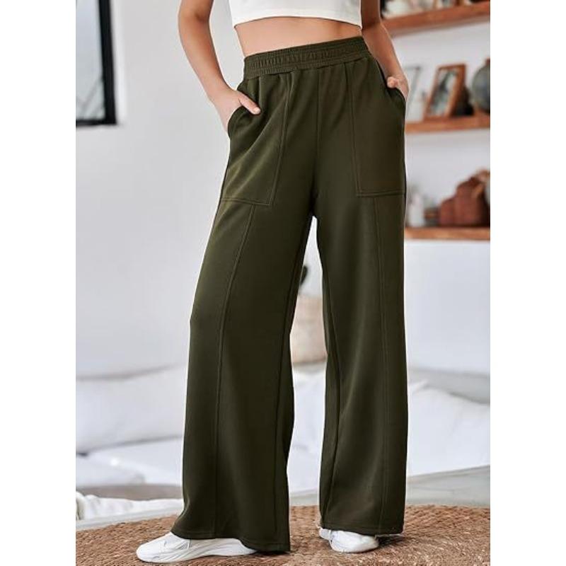Autumn and Winter Women's Pant Plus Size Casual High Waist Loose Casual Wide Leg Pants