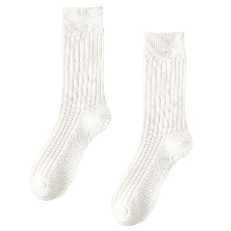 HW Yu Liu Shu Men's Thick Yarn Japanese Retro Slouchy Socks - Trendy Hong Kong Style Knitted Cotton Socks for Autumn and Winter