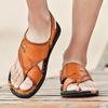 2025 first layer cowhide new sandals men's beach shoes summer cool slippers dual-purpose sandals comfortable men's sandals soft