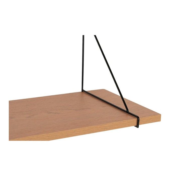 Wooden and Black Wall Shelf 120 X 29 Cm