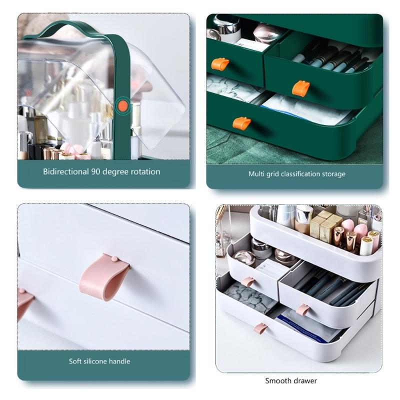 Sturdy PVC Cosmetic Organizers With Clear Drawers for Quick Access for Makeup Lovers and Families Organization