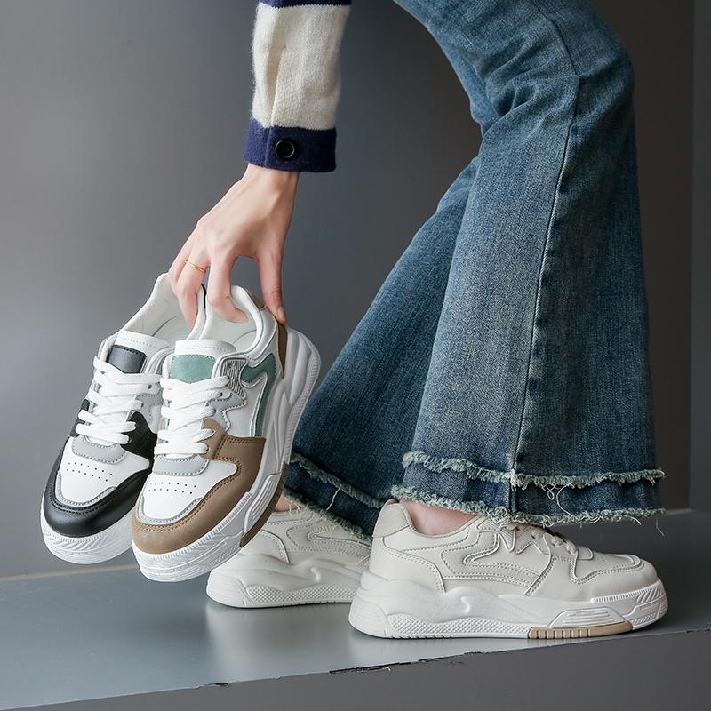 Dámské Boty INS Zvyšující Deskové Boty s tlustou podrážkou Korejské Boty Studentské Tide Boty Four Seasons 35-40