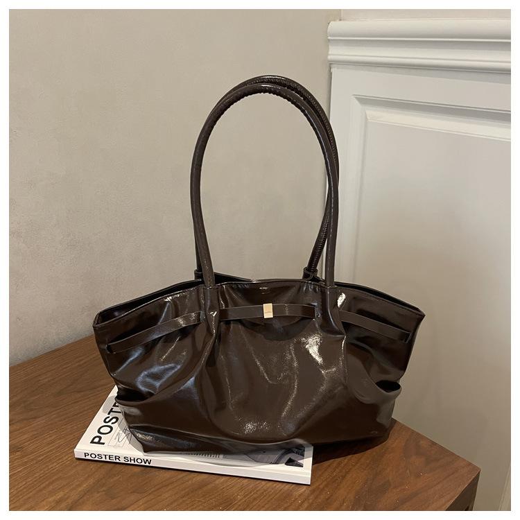 

Large capacity Tote Bag, Small and Unique Pleated Bag, Simple and Trendy Shoulder Bag кавовий