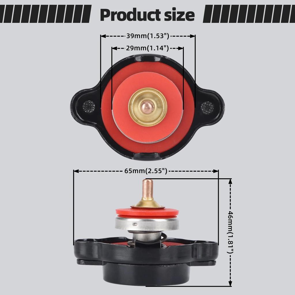 For Honda Yamaha Kawasaki Suzuki Polaris Ranger ATV Motorcycle High Pressure Radiator Cap 0.9~1.8 Bar With Temperature Gauge