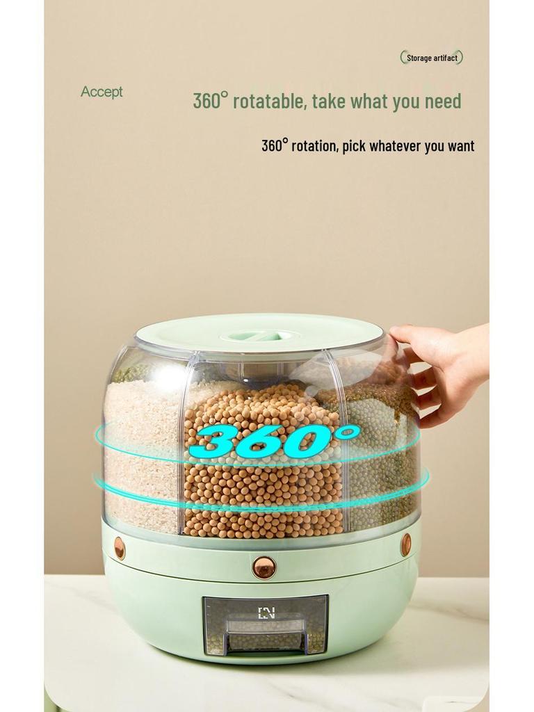 Cutie rotativă de depozitare orez, rezistentă la insecte și umiditate, cu compartimente