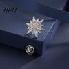 Rhinestone Lapel Pin 1/2Pcs Double-Layered Eight-Pointed Star with Rhinestones Thickened Alloy Safety Buckle for Suits Shirts Wedding Formal