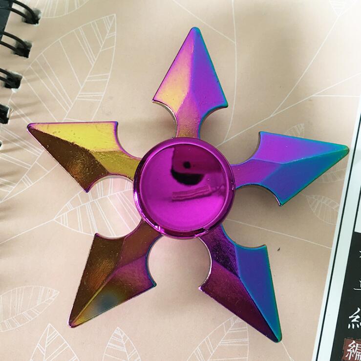 Colorful Zinc Alloy Fidget Spinner: Black Tech Stress-Relief Toy for Students and Kids.