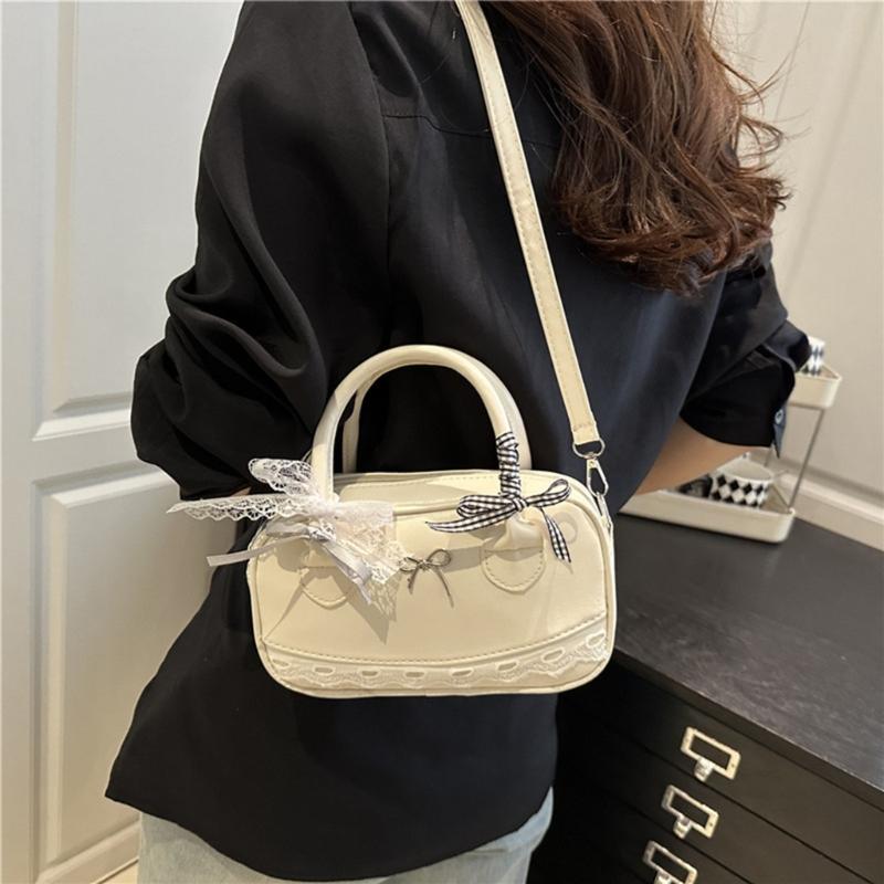 Leather Satchel Handbags for Women Toted Shoulder Bag Sweet Bows Crossbody Bag Purse Top Handle Bag with Removable Strap