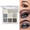 Dark Punk Smoky Nine-color Eyeshadow Palette Black and White Gray Metallic Pearlescent Matte Silver Halloween Party