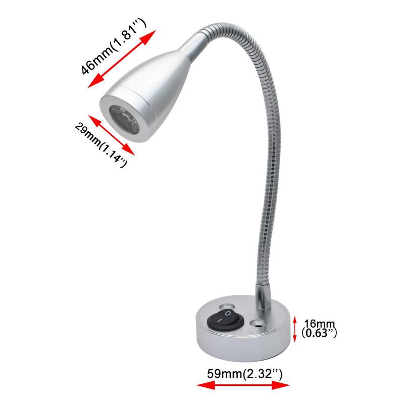 3500K 12V RV Interior Reading Lamp Warm LED Switch Spot Reading Light Accessories Van Caravan Boat Motorhome Yacht Boat Truck