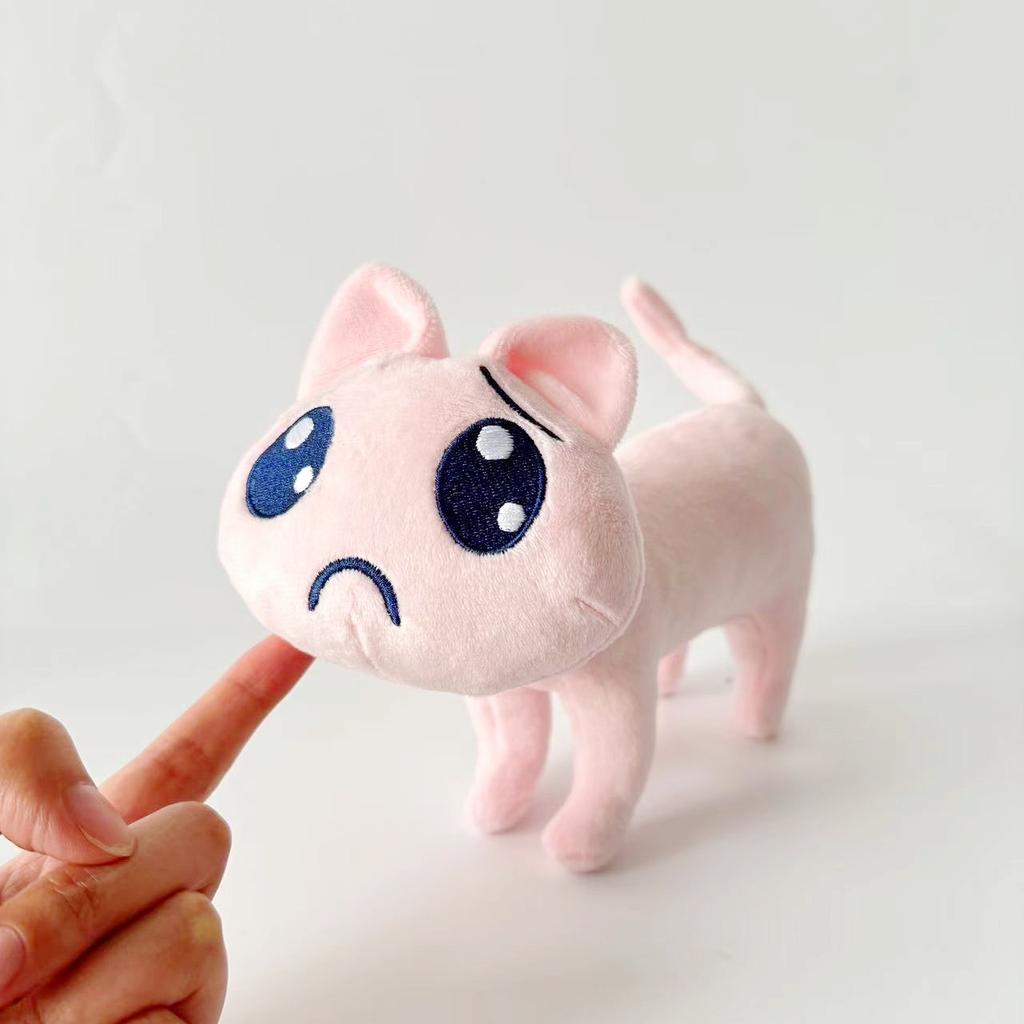 Beliebte super süße P Katze! NEEDY GIRL Übertreibungs-Emoji Super Cut Engelssoße Japanisch Niedlich Rosa Regenpuppe Plüschtier
