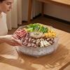Rotating Serving Tray, with Multi-Compartment And Central Sauce Cup Design, Food Tray for Cold Cuts Seafood Fruits Vegetables