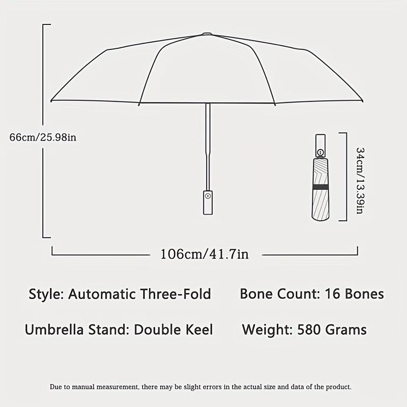 Automatic 32 Ribbed Umbrella - Windproof, Foldable, Sunscreen, and Sunshade Umbrella Dual Dragon Bone Sun Rain Dual Use