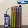50-3000PCS Black&Colorful Drinking Straws Party Rietjes Kunststof Beverage Straw Milk Tea Kitchen Accessory Wholesale