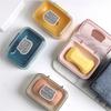 Portable Soap Dish with Lid - Plastic Travel Soap Holder, Keeps Soap Dry for Bathroom Home Outdoor