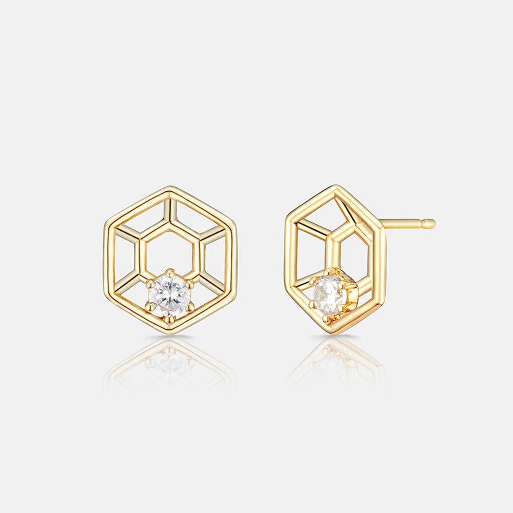 Basic Gold Sterling Silver Earrings A202Se0166Ypa .