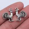 10pcs Animal Charms Rooster Cock Chicken Charms Antique Silver Color Pendants DIY Crafts Making Findings Handmade Jewelry