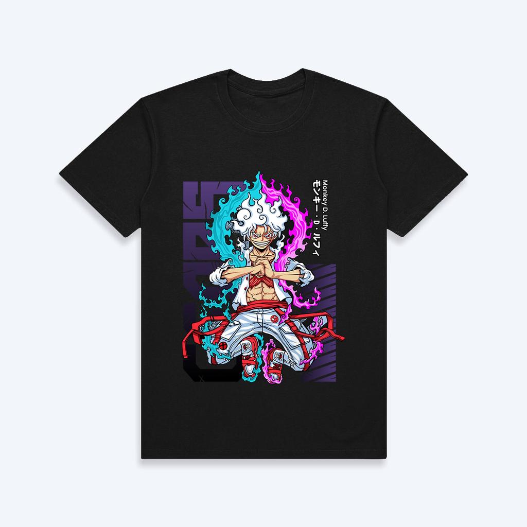 ONE PIECE Anime Nika Luffy Gear 5 Men Women Summer T-shirt Oversized Harajuku Oversized Retro Short Sleeve Casual Comfort Y2k