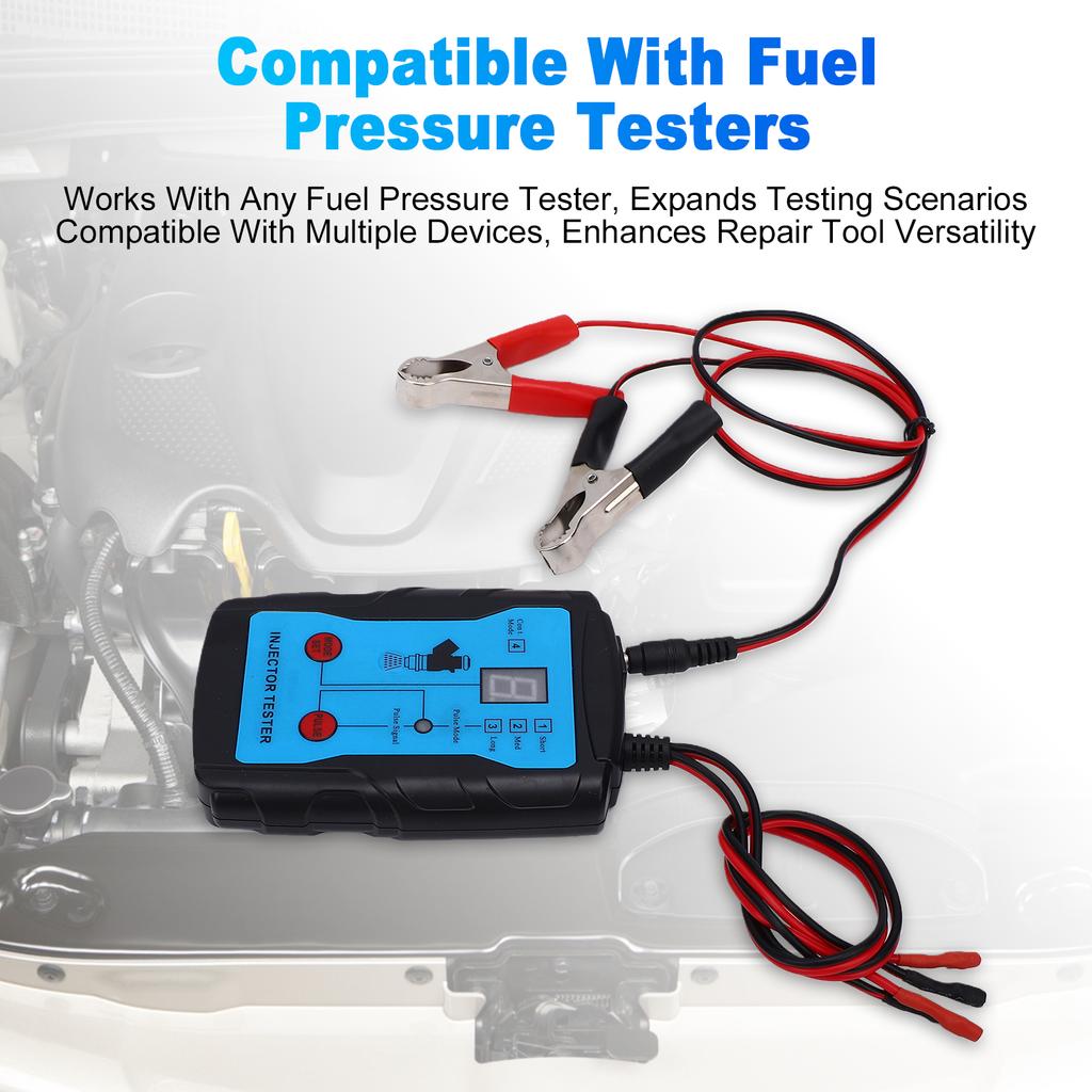 Fuel Injector Tester Cleaner Tool with 8 Cleaning Adapters 4 Pulse Modes 12V for Car Engine Replacement for Common Auto