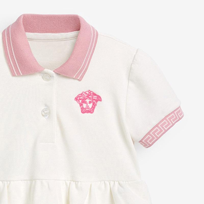 Girls' Cotton Short-Sleeved Dress European American Summer New Children's Skirt