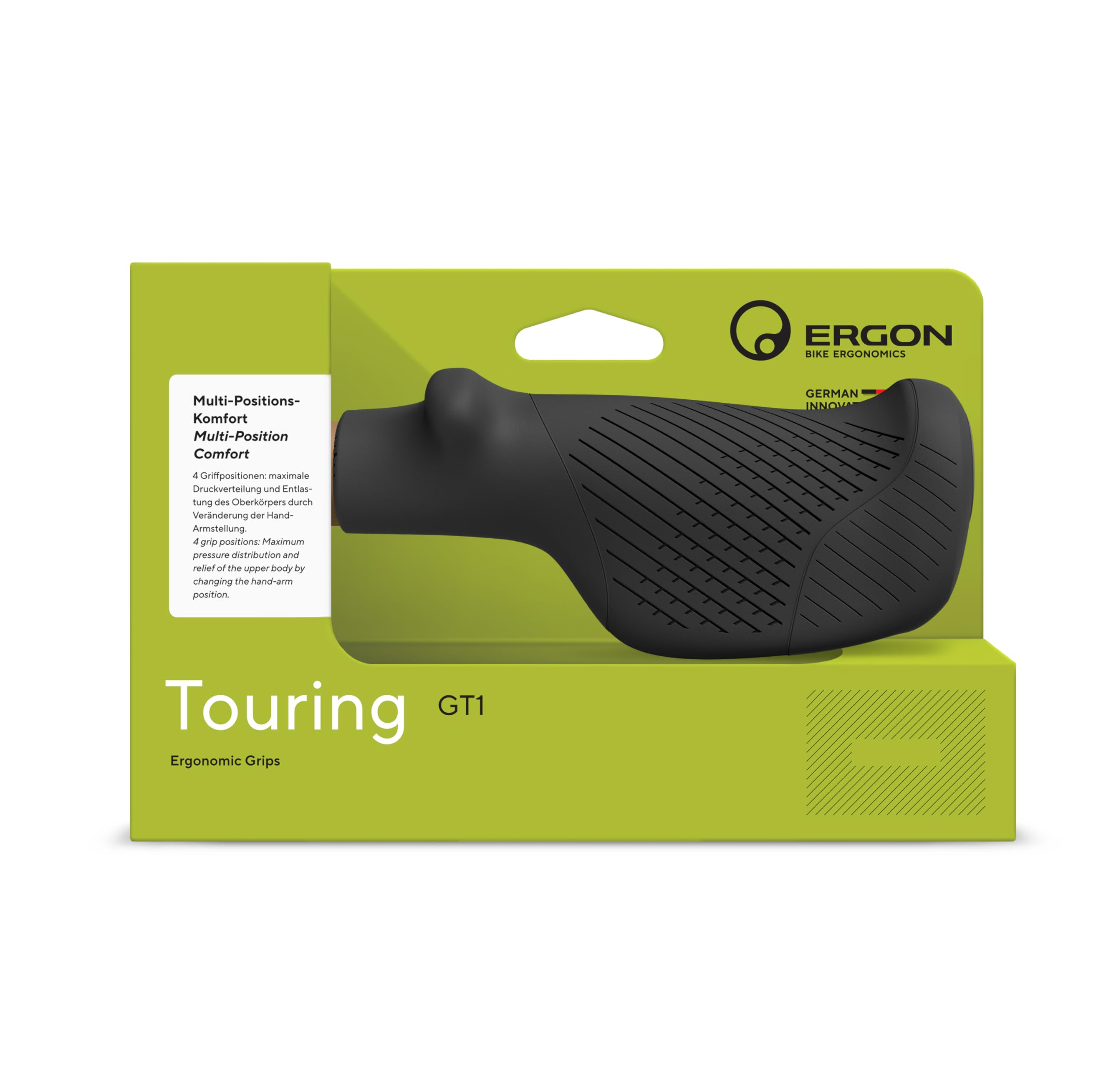 

Ergon GT1 Bicycle Grips | Comfort Touring Commuting | Black | Small