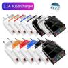 4-Port USB Color Charger 3A for Mobile and Tablet - EU Standard Travel Adapter