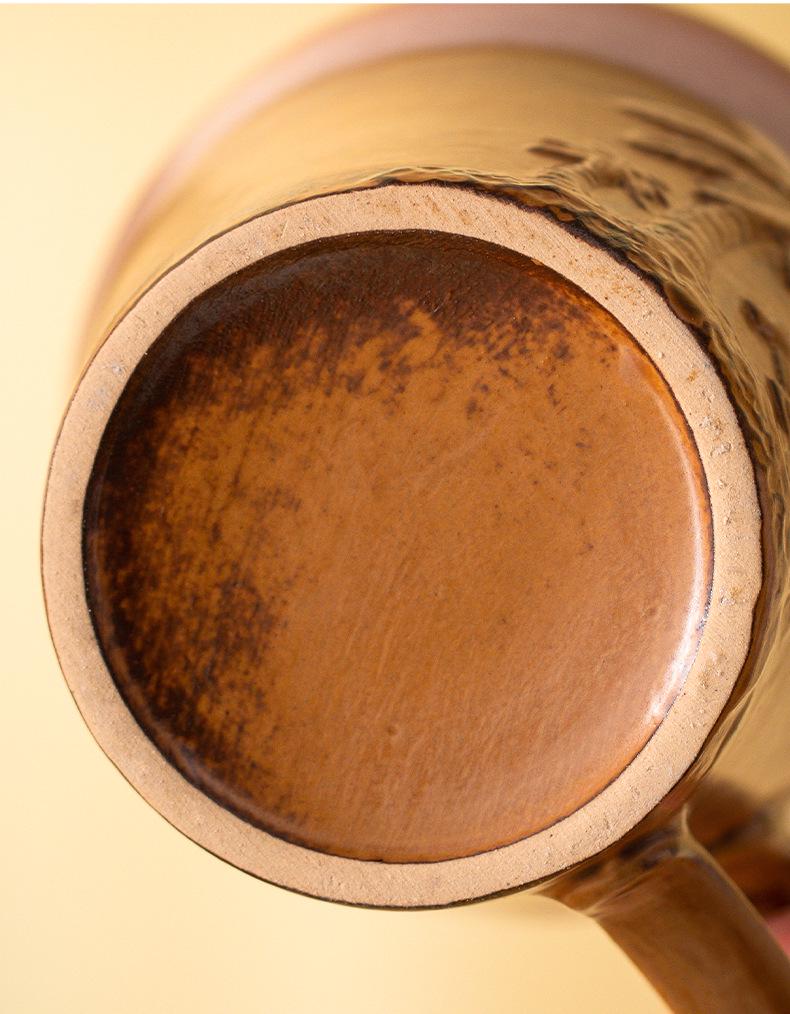 Retro Ceramic Mug: Japanese Kiln-Fired Coffee & Tea Cup