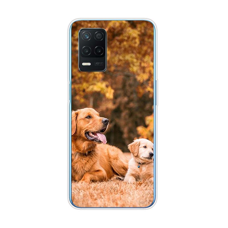 Cute Golden Retriever For Realme 8 8i V3 V5 GT Neo Flash Edition Explorer Master Neo2 Narzo 30 50i 50A C21Y Phone Case