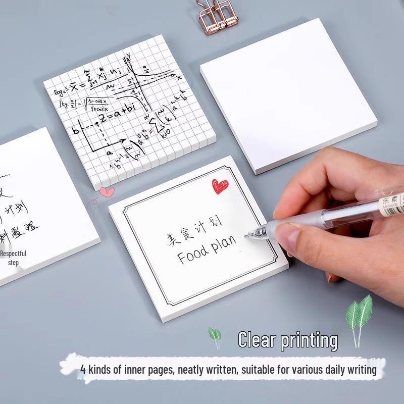 Korean Cute Sticky Notes: Strong Adhesion Blank Memo Pads for Students