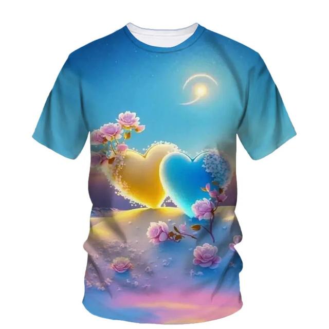 Sommer 3D Schöne Strand Ansicht Druck T Shirt Star Fish Asteroidea Grafik T-shirts Für Männer Mode T-shirts Kleidung