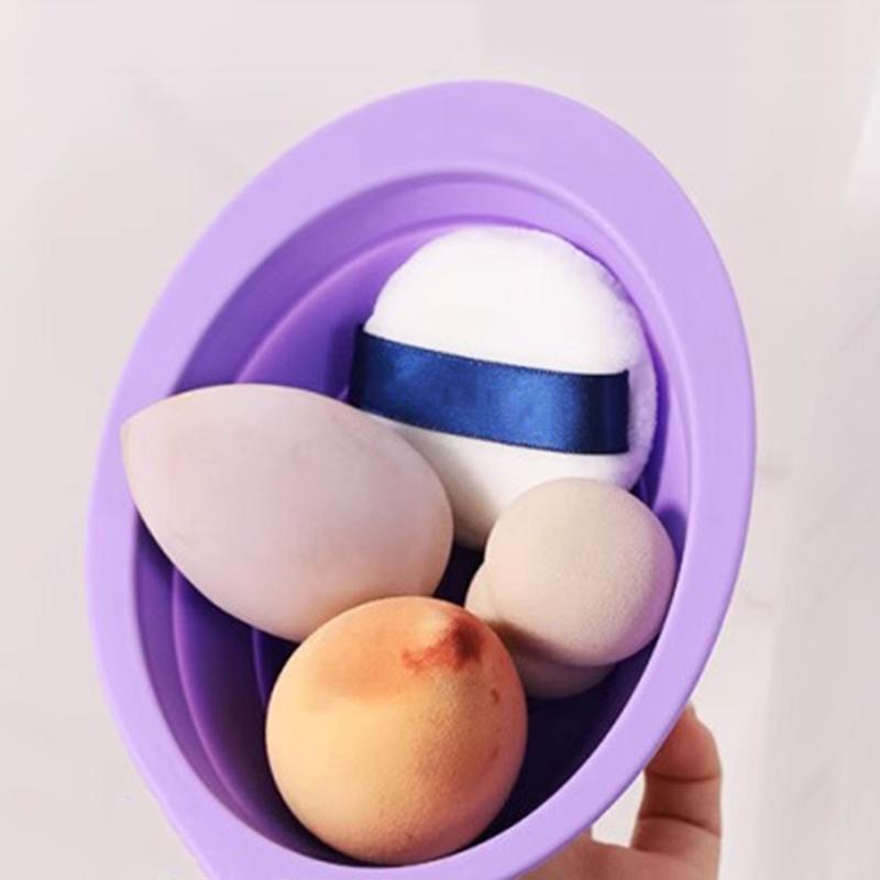 Soft Silicone Makeup Brush Cleaner Folding Powder Puff Cleaning Bowl Eyeshadow Brushes Wash Clean Mat Beauty Tools Scrubber Box