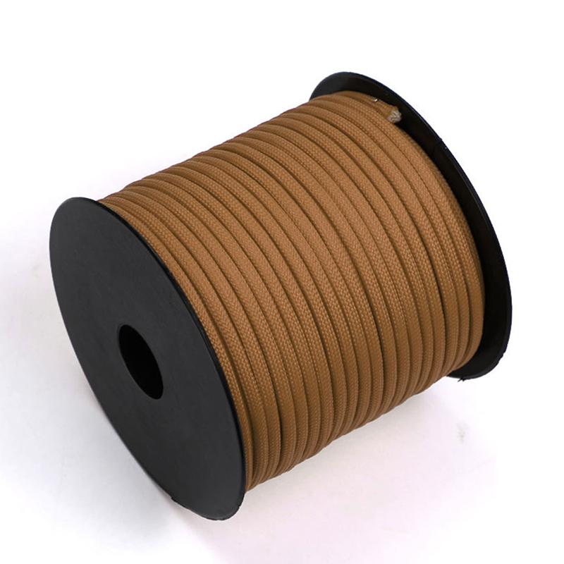 50M 7-adriges Paracord-Seil für den Außenbereich, Polyester, Fallschirmschnur, Camping, Überleben