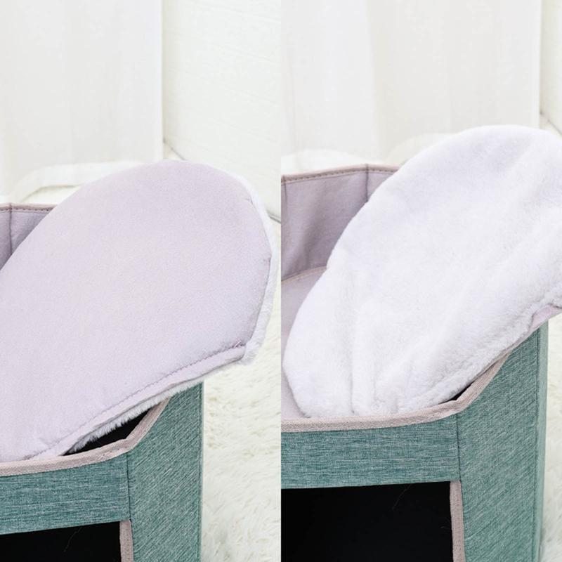 Casa Cama de árvore dobrável para gatos internos Cave House Cama de dormir para gatinhos pequenos Cama de dormir de dois andares Casa de quatro estações X3UC
