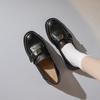 Augustine Black Loafers Women's 2025 New Spring and Summer Platform Camellia British Style Retro Small Leather Shoes