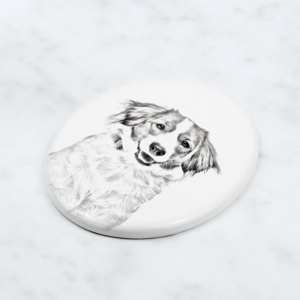 Kooikerhondje - commemorative plaque with a photo of a dog, tombstone with a print, personalized oval plaque from the Art-Dog brand
