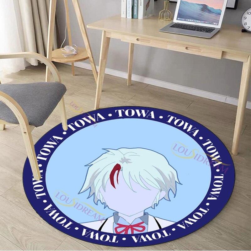 3D-Druck Hanyou No Yashahime Teppichmuster Runder Teppich Heimdekoration Rutschfester runder Teppich für Schlafzimmer Stuhlmatte