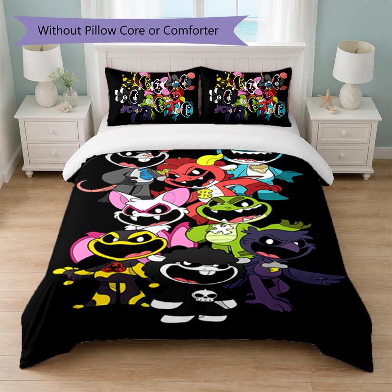 Poppy Playtime Stampa Set Copripiumino 3 Pezzi 1 Copripiumino e 2 Federe Biancheria da Letto Morbida per Camera da Letto Domestica