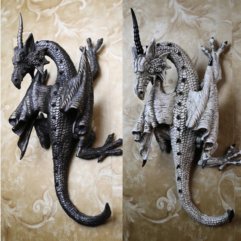 Courtyard with Raised Head and Tail Flying Dragon Horticultural Ornaments Garden Home Decoration Fun Ornaments Resin Crafts