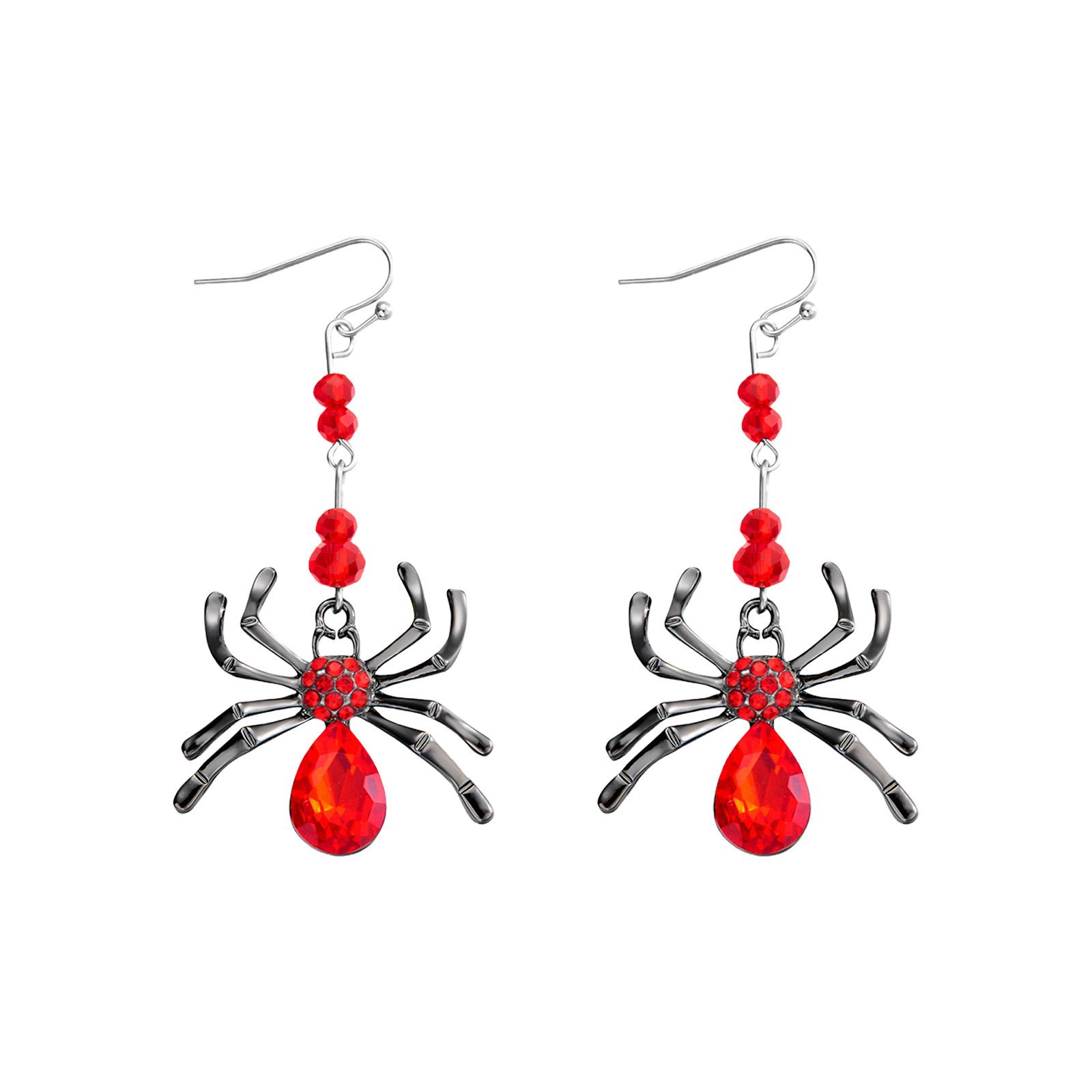 

Жуткие серьги-пауки для женщин, уникальный аксессуар на Хэллоуин, прочный сплав, изготовлены для тематических мероприятий и в подарок A