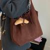 Korean Retro Autumn and Winter New Suede Shoulder Bag Plaid Large Capacity Commuting Lazy Wind Portable Tote Bag Women