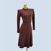 Easiest for Match Western Style Knitted Dress Female Outwear Autumn and Winter Tight Waist Slim Looking Midi Skirt Match with Coat Base Sweater