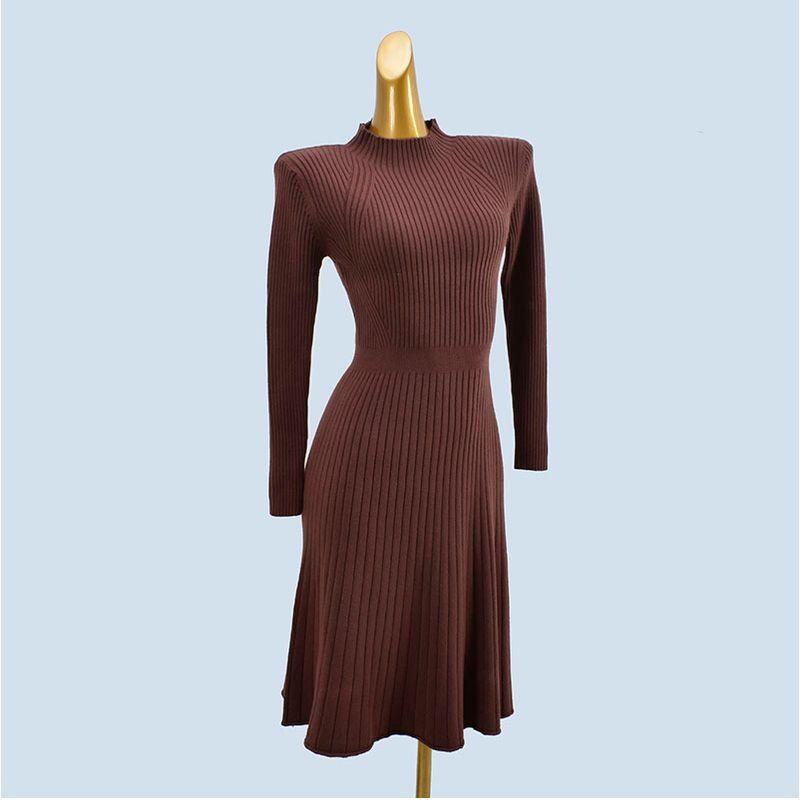 Easiest for Match Western Style Knitted Dress Female Outwear Autumn and Winter Tight Waist Slim Looking Midi Skirt Match with Coat Base Sweater
