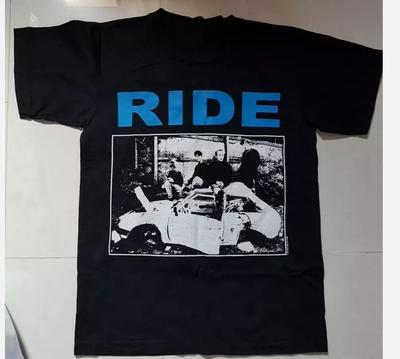 Ride Band Music For Lovers Black T-Shirt Cotton Full Size Unisex T-Shirt