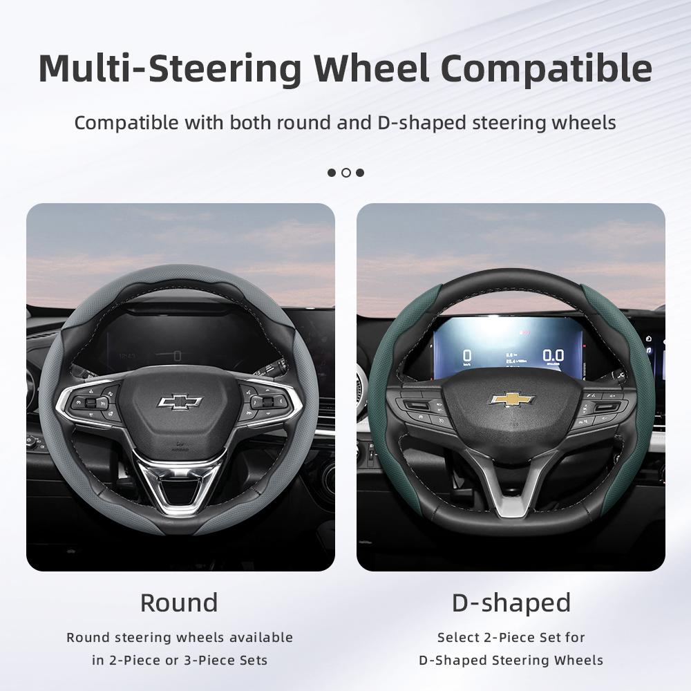 Suitable for Chevrolet Breathable Holes Leather Steering Wheel Cover Segmented Quick Release Design Non-Slip and Durable Cruze Spark Captiva Orlando L